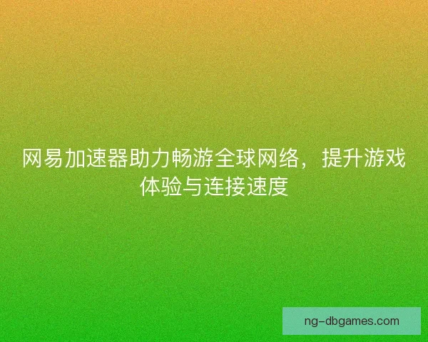 网易加速器助力畅游全球网络，提升游戏体验与连接速度